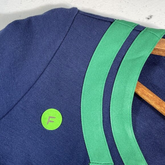 Lands End Ponte Knit Dress Womens Size 6 Blue Green Trim V-Neck Viscose‎ Stretch - Picture 3 of 12